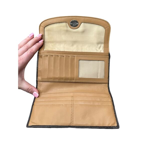 Coach Khaki Park Signature Turnlock Checkbook Wallet - Picture 3 of 7